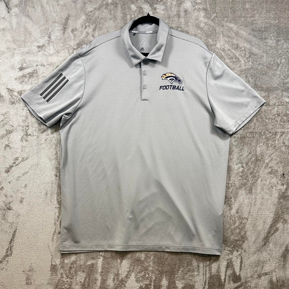 Adidas Football Polo Shirt 2XL Gray Performance Athletic‎ Sportswear